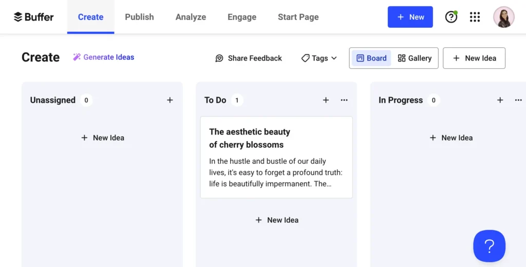 Buffer intuitive scheduling interface